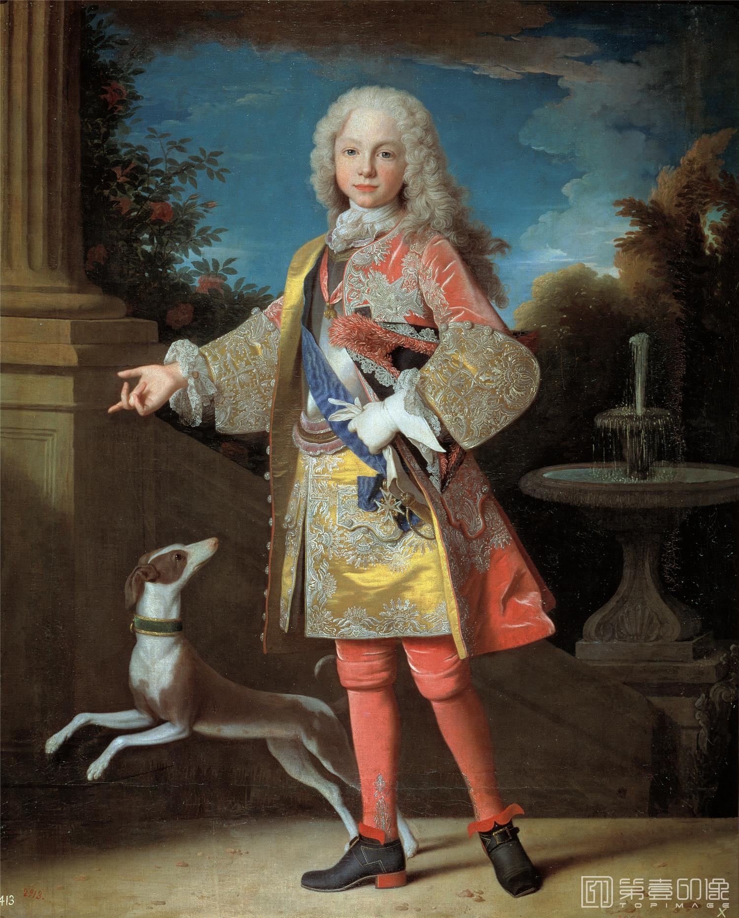 油画-西班牙普拉多美术馆油画藏画-Ranc, Jean-Fernando VI, niño-144cm x 116cm-2209